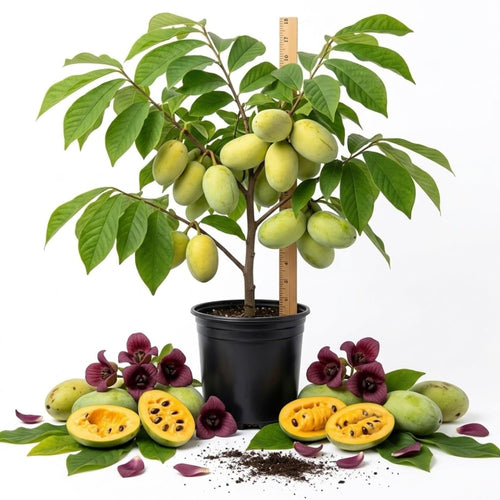 Pawpaw Tree Live Plant, Paw Fruit Tree, 6-12 Inch Tall, Quart Pot