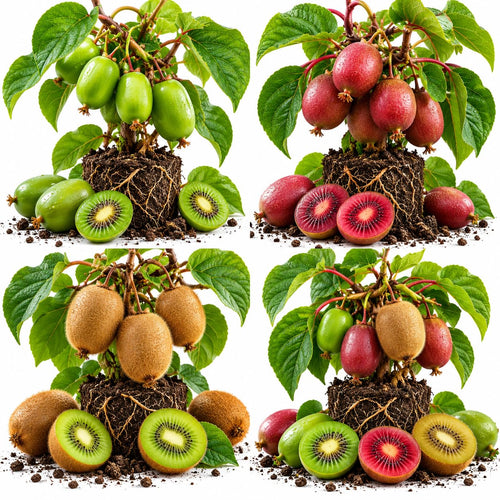 4 Hardy Kiwi Berry Live Plants, 4-6 Inch Tall