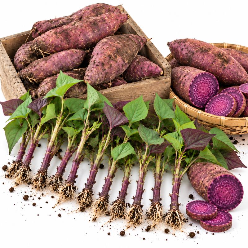 10 Purple Sweet Potato Starter Slips for Planting, Vegetable Garden Plants