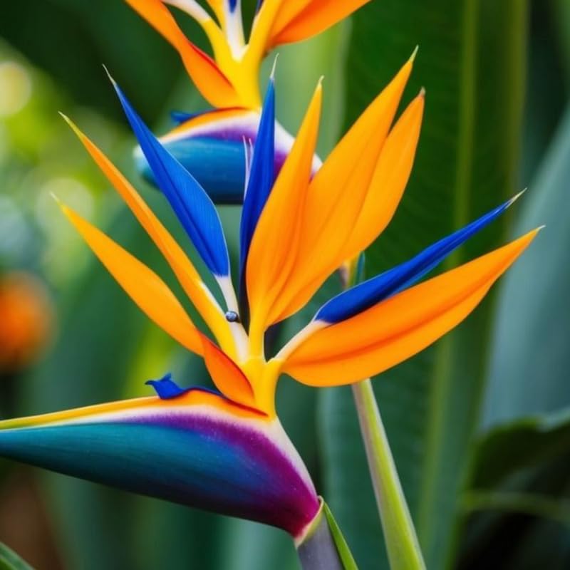 Set 4 Orange Bird of Paradise Plants Live, 4-8 Inch Tall Tropical Plants for Indoor Outdoor Growing