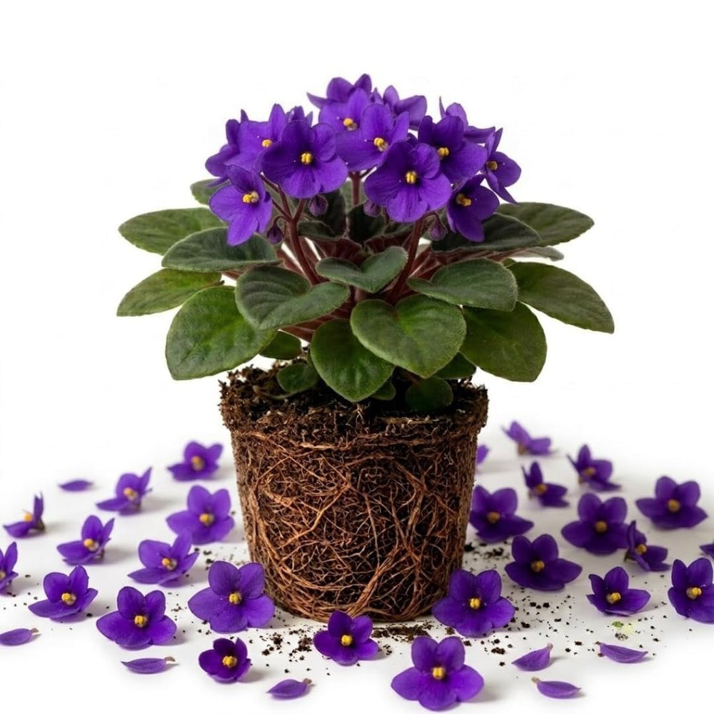Purple African Violet Plant Live, 4 Inch Pot, Indoor Flowering Plant