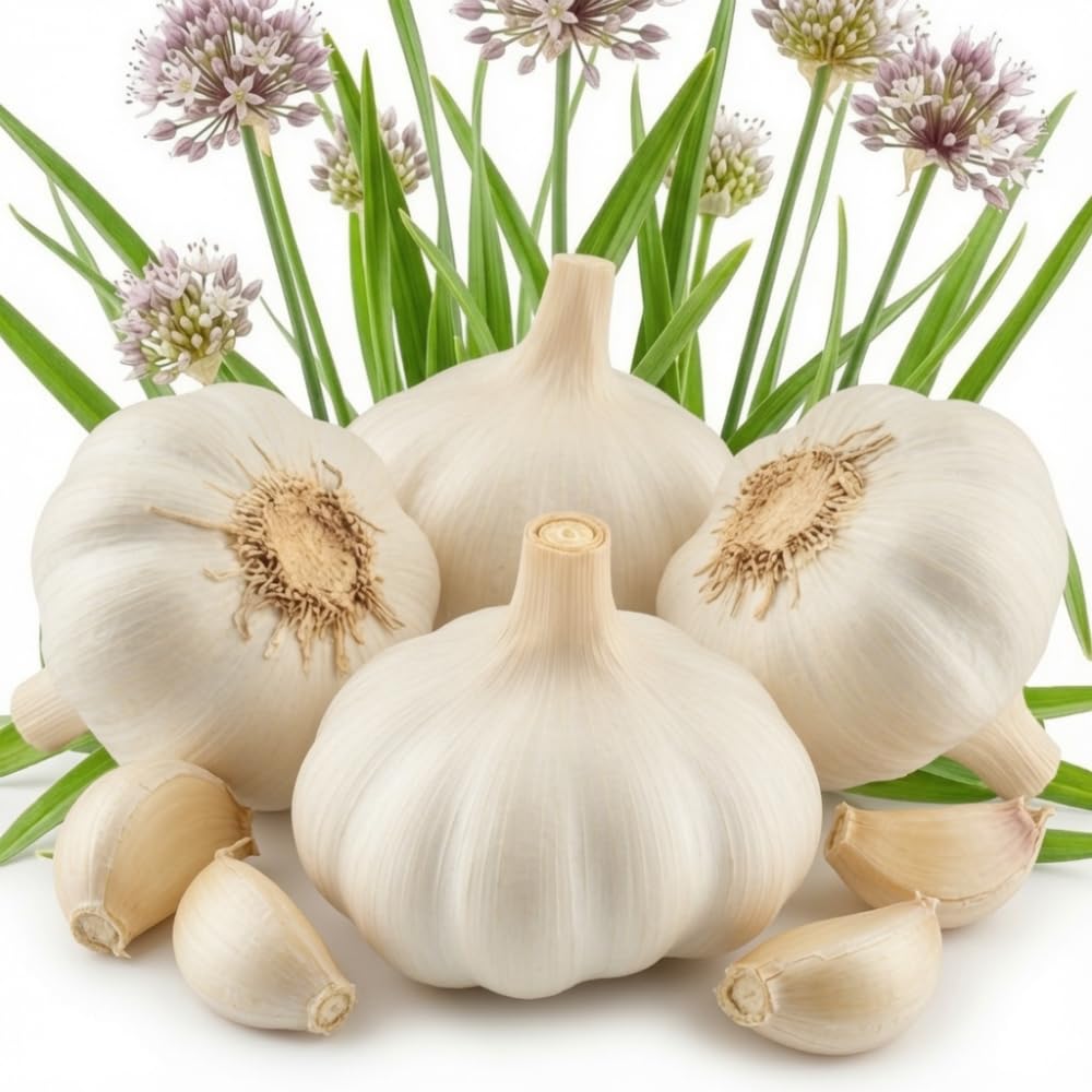 1 Pound Hard Neck Garlic for Planting in Spring, Music Garlic Bulb for Planting, Fresh and High Yield, Cold Hardy, Planting Softneck Hardneck