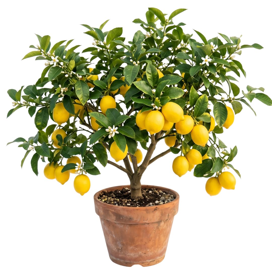 Grafted Meyer Lemon Tree Live Plant, 2 Feet Tall, Fragrant Yellow Citrus Tree, Suitable for Indoor or Outdoor Garden Growing