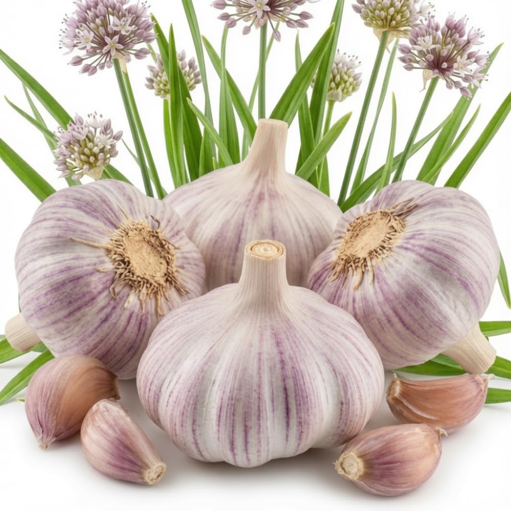 1 Pound Hard Neck Garlic for Planting in Fall, Purple Garlic Bulb for Planting, Fresh and High Yield, Cold Hardy, Planting Softneck Hardneck