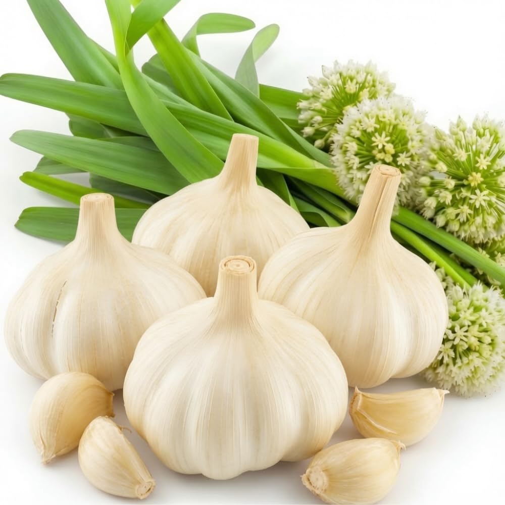 4 XL Softneck Garlic Bulbs for Planting, Garlic Bulbs for Growing in Fall, Large Size