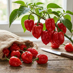 Set 2 Pepper Plants Live for Planting, Pepper Plant, 4-6 Inc Tall, Live Vegetable Plants for Indoor Outdoor Growing (Hot Red Peppers)