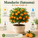 Satsuma Mandarin Fruit Tree Live Plant, Citrus Mandarin Tree in 1 Gallon Pot, Edible Fruit Plant, Compact Fruiting Tree for Garden
