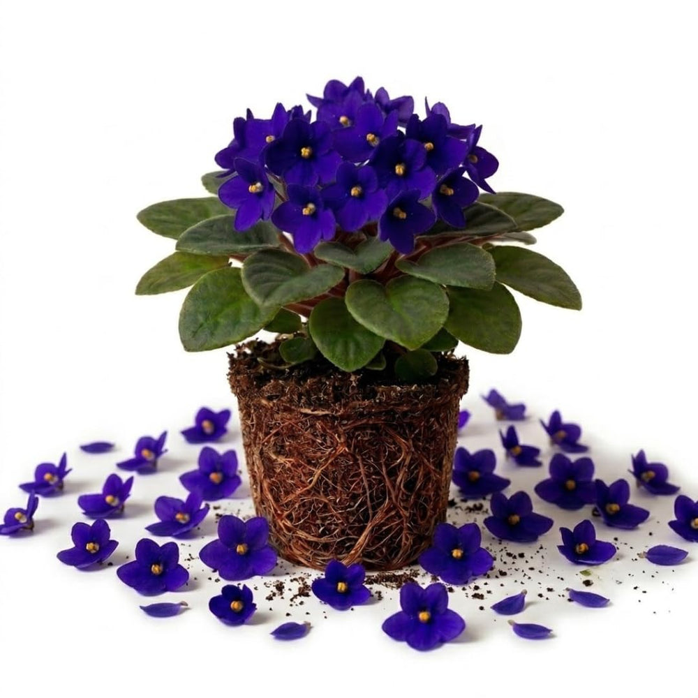 Blue African Violet Plant Live, 4 Inch Pot, Indoor Flowering Plant