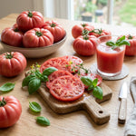Set 2 Tomato Plants, Pink Tomato Plants Live, 4-6 Inc Tall, Sweet Tomatoes for Trellis, Indoor Outdoor Garden