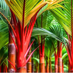 Palm Tree Live Plant, Fully Rooted in 3 Gallon Pot, Rare Tropical Plant Live for Indoor or Outdoor Growing, Red