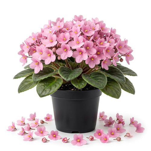 Pink African Violet Plant Live, Pink Violet Flower, 3-5 Inches Tall