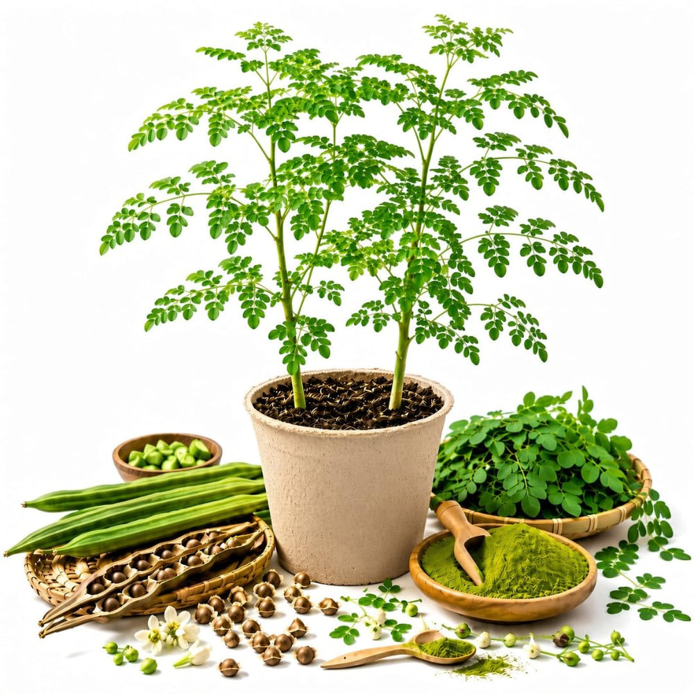2PPP Moringa Plants Live, Malunggay Trees 5-8 Inches Tall