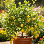 Meyer Lemon Tree Plant Live in 4" Pot, Starter Size 2-4" in Tall, Yellow Lemon Lime Citrus Fragrant for Zones 8-11 Growing