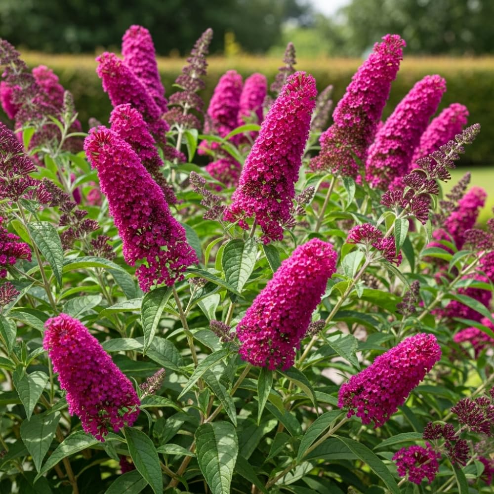 Raspberry Buddleia Butterfly Bush Plant Live, 5-9" in Tall, No Pot, Perennial Bushes Ready to Plant in Spring Outdoor Gardening, Dormant in Winter