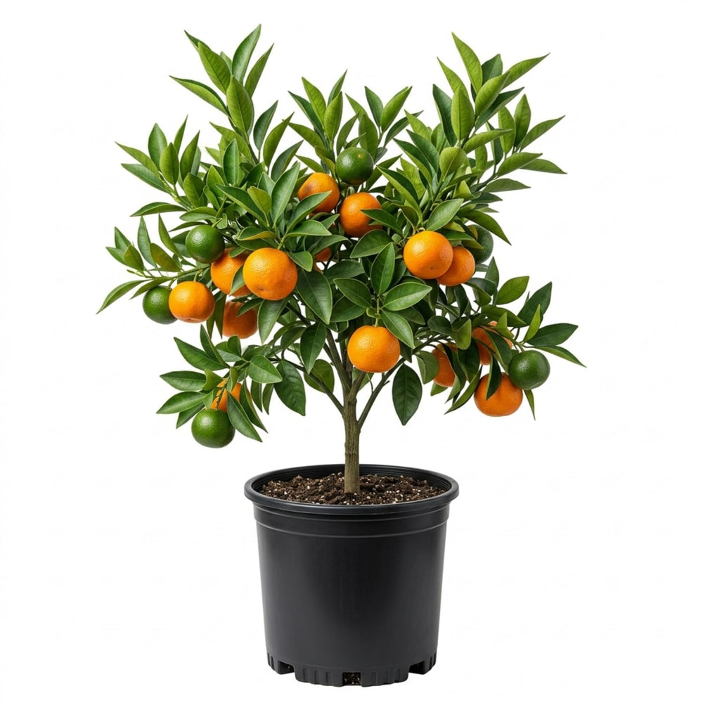 Live Clementine Mandarin Citrus Tree, Tangerine Sweet Fruit Plant in Gallon Pot, Citrus Tree for Outdoor Patio or Backyard Growing
