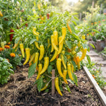 Yellow Banana Pepper Live Plants, Yellow Fruit, 4-7 Inch Tall in 4 Inch Pot