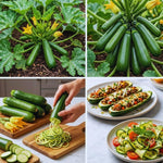 Set 2 Green Squash Zucchini Plants Live Vegetable Plant, 5-7''