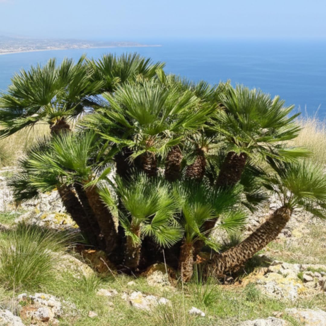 Palm Tree Plant, Live Tropical Palm Tree, Fully Rooted in 3 Gallon Pot, Ready for Outdoor Planting (Fan Palm)