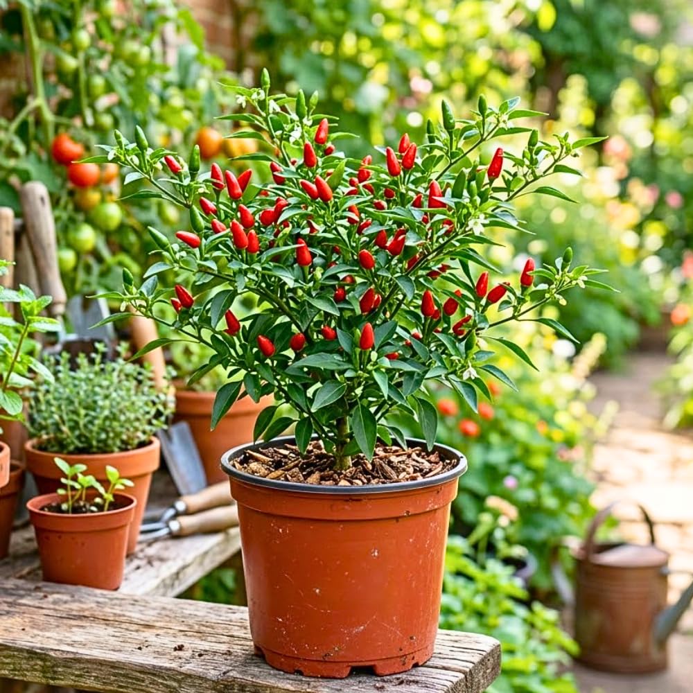 Set 150 Pequin Chili Pepper Seeds, Pepper Plants Live for Planting, Hot Peppers Seed, Vegetable Seeds for Indoor Outdoor Garden