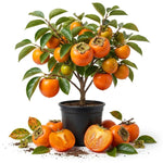 1 Pot Persimmon Tree Live Plant, Well-Rooted Fruit, 6-12" Tall