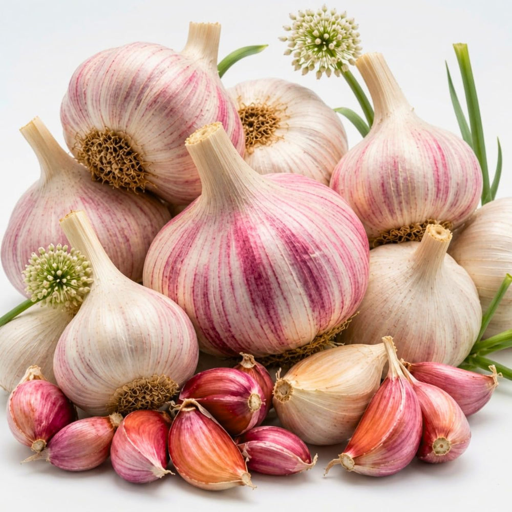 4 XL Size Chesnok Red Garlic Bulbs for Planting Outdoors, Heirloom 0.5 Pound, 4-5 Jumbo Bulbs Garlic for Fall Planting