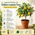 Yellow Lemon Tree Live Plant, 3-5 Inches Tall for Planting