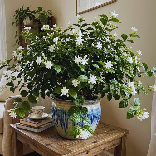 2 Arabian Jasmine Plant Live, Jasmine Flower Plants Fragrant Perennial Vine Garden, 4-7'' Tall