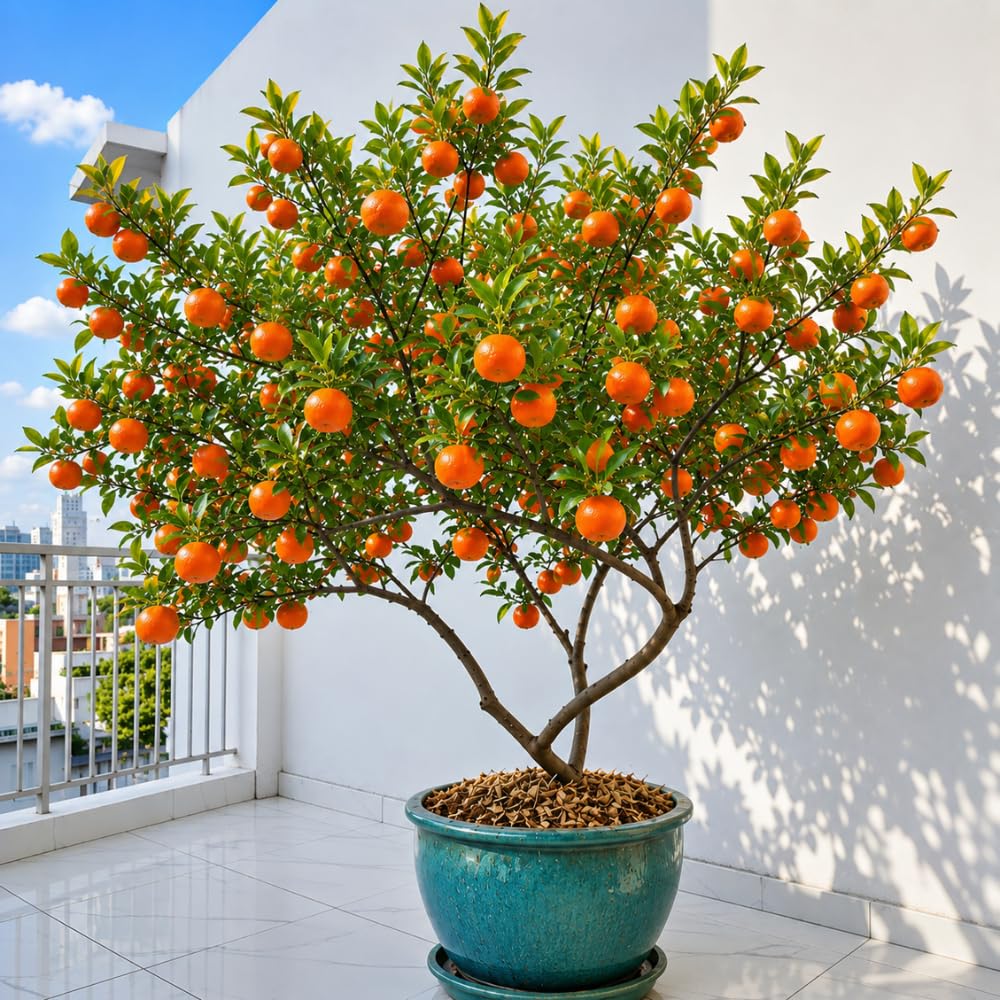 Fragrant Clementine Tree Live Plant, Citrus Fruit Tree in 1 Gallon Pot, Sweet Mandarin Orange Plant for Patio Container Garden, Zones 9-11