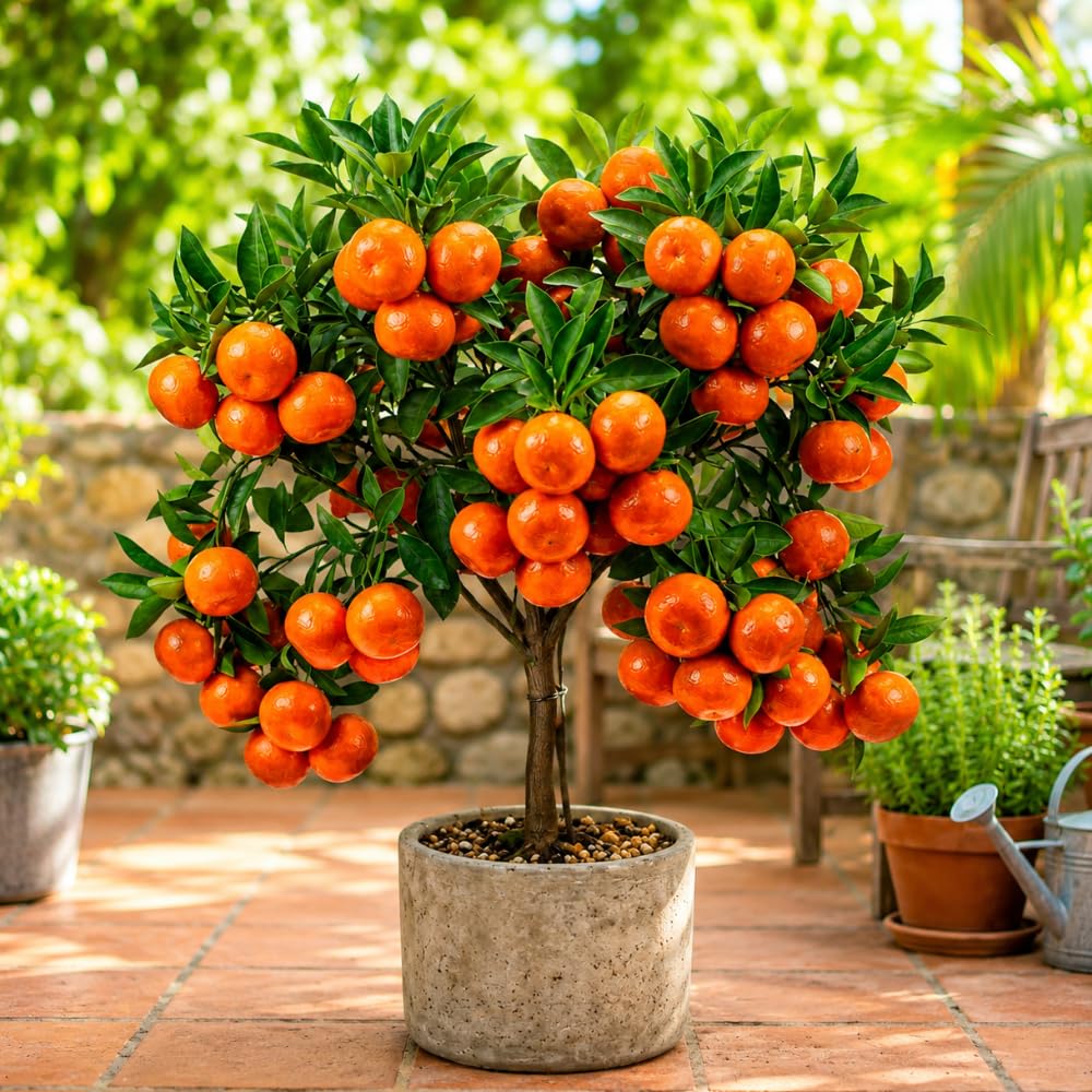High-yielding Clementine Tree Live Plant, 1-2 Years Old in 1 Gallon Pot, Fast-Growing Mandarin Orange Citrus for Spring Planting Indoor Outdoor