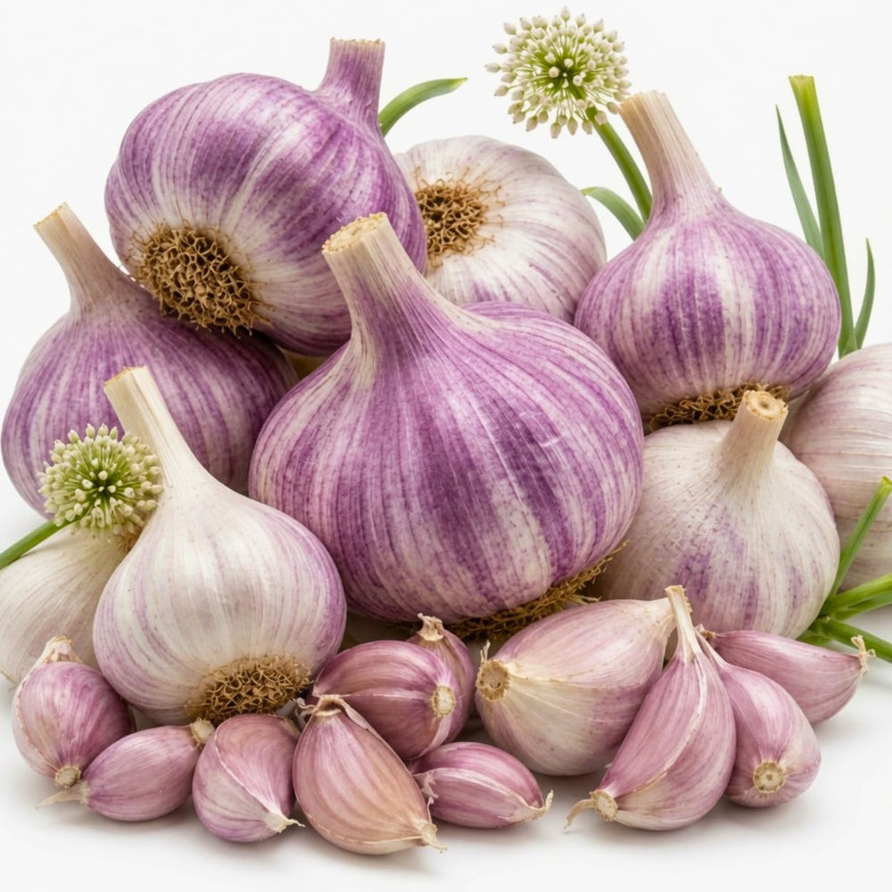 1 Pound Garlic for Planting in Fall Hardneck, 5-6 Purple Garlic Bulbs for Planting, Fresh and High Yield Bulb Variety Pack, Hardy and Fast Growing