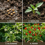 Set of 100 Seeds Pequin Chili Pepper, Red Peppers Vegetable Seed, Pequin Pepper Plant for Indoor Outdoor Gardening
