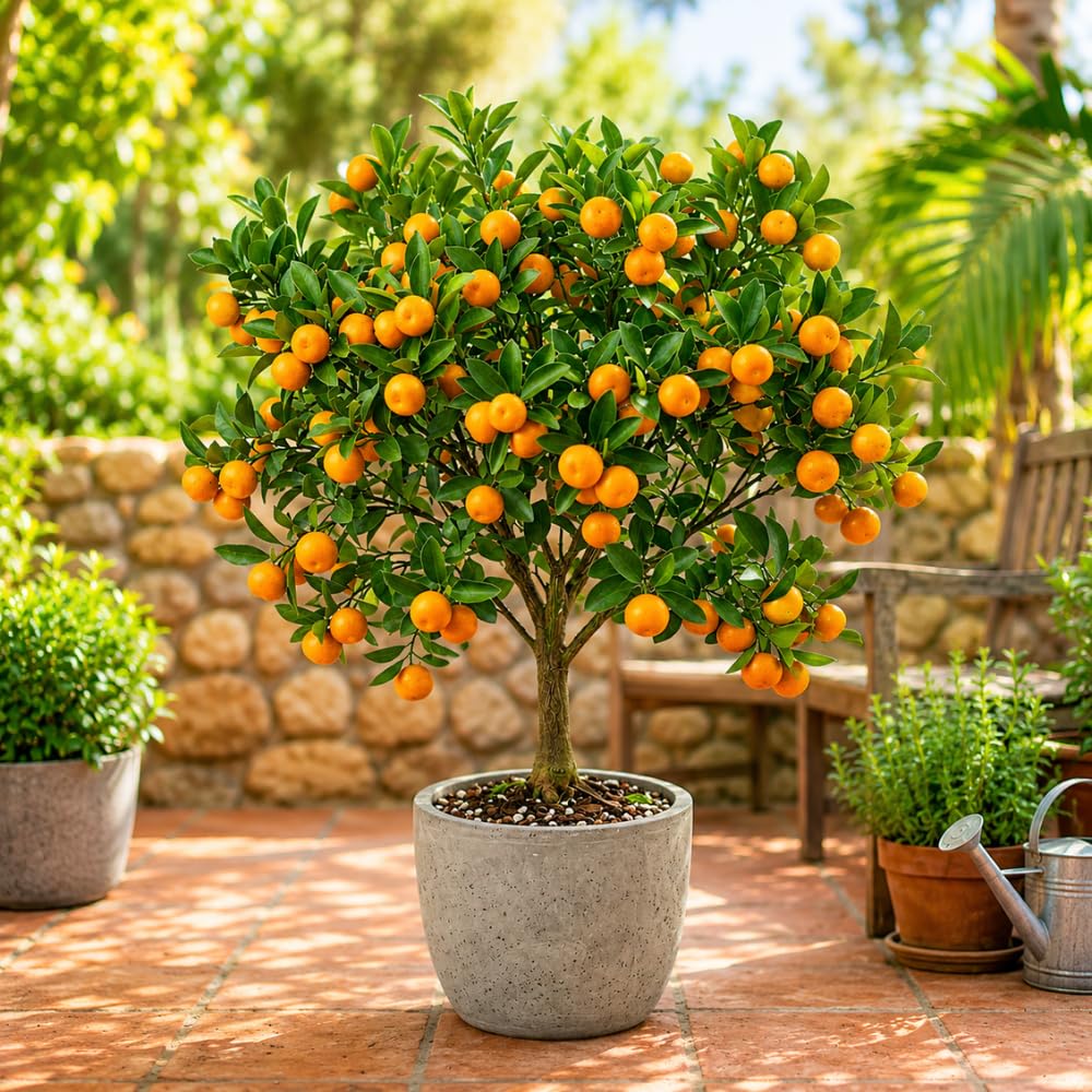 Sweet Seedless Mandarin Tree Live Plant Grafted 2-3 Feet, Fast-Growing and Bear Fruit for Citrus Garden Outdoor Planting Zones 9-11