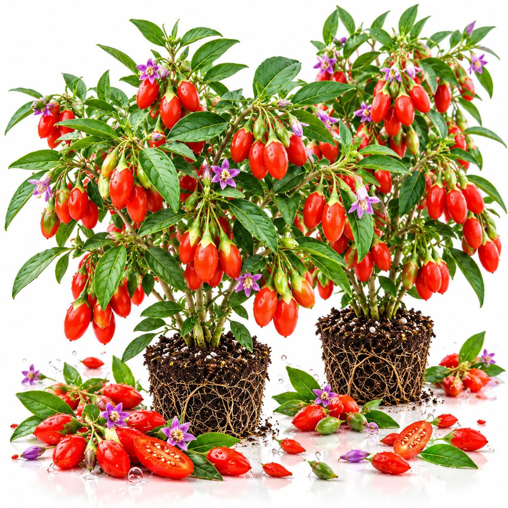 Set 2 Goji Berry Plants Live, 5-9 Inch Tall, No Pot