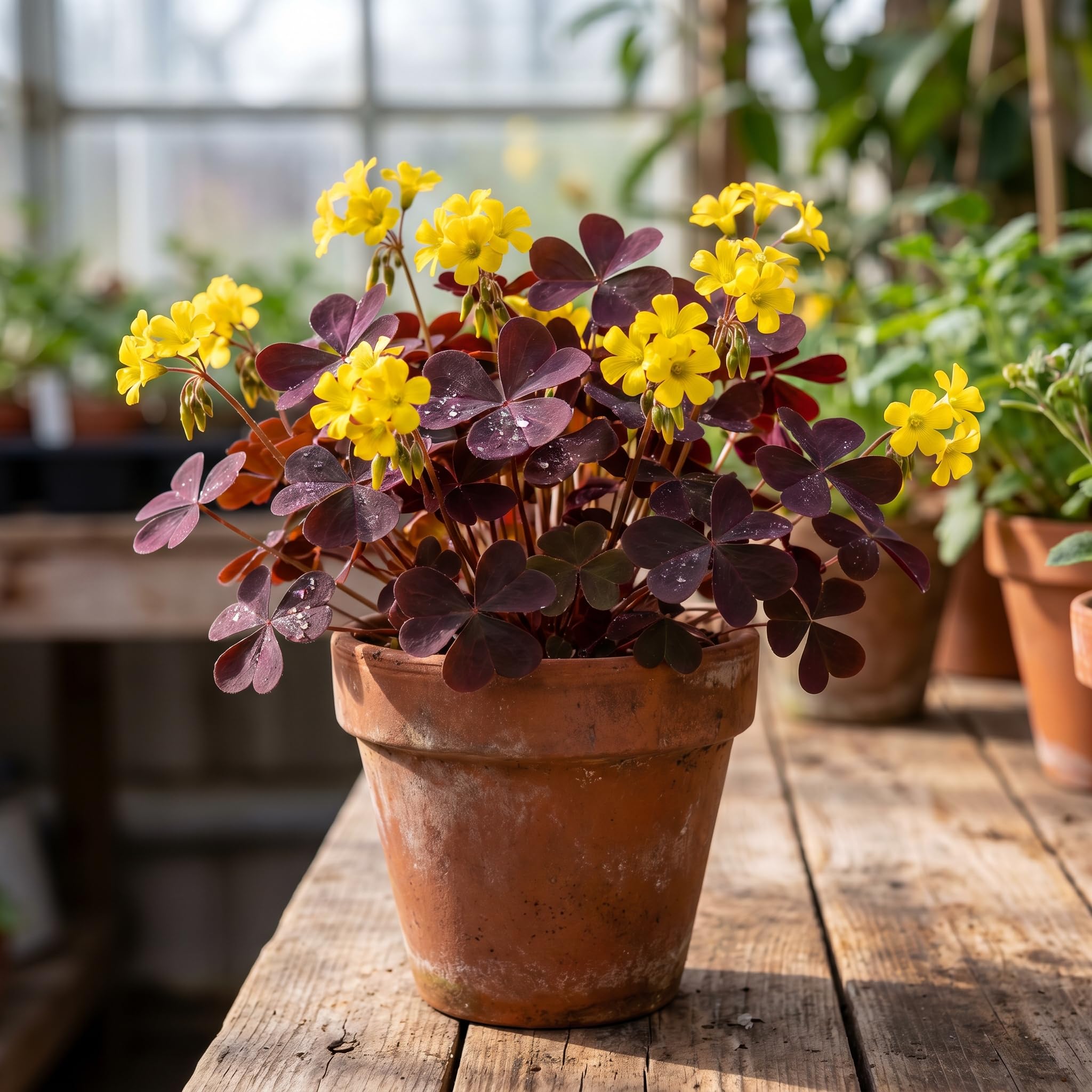 Pack 2 Oxalis Triangularis Plants Live, Purple Shamrock Plants Well Rooted for Growing Indoor Outdoor, Ornamental Oxalis 4-9 Inches