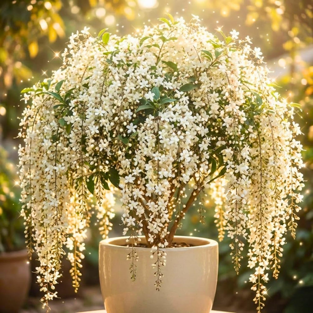 Light Wallichii Smithianum Clerodendrum Plants Live, Chains of Glory Starter Size 5-9" in Tall, White Blooms Planting Ornaments Perennial Gardening, Spring Bloom