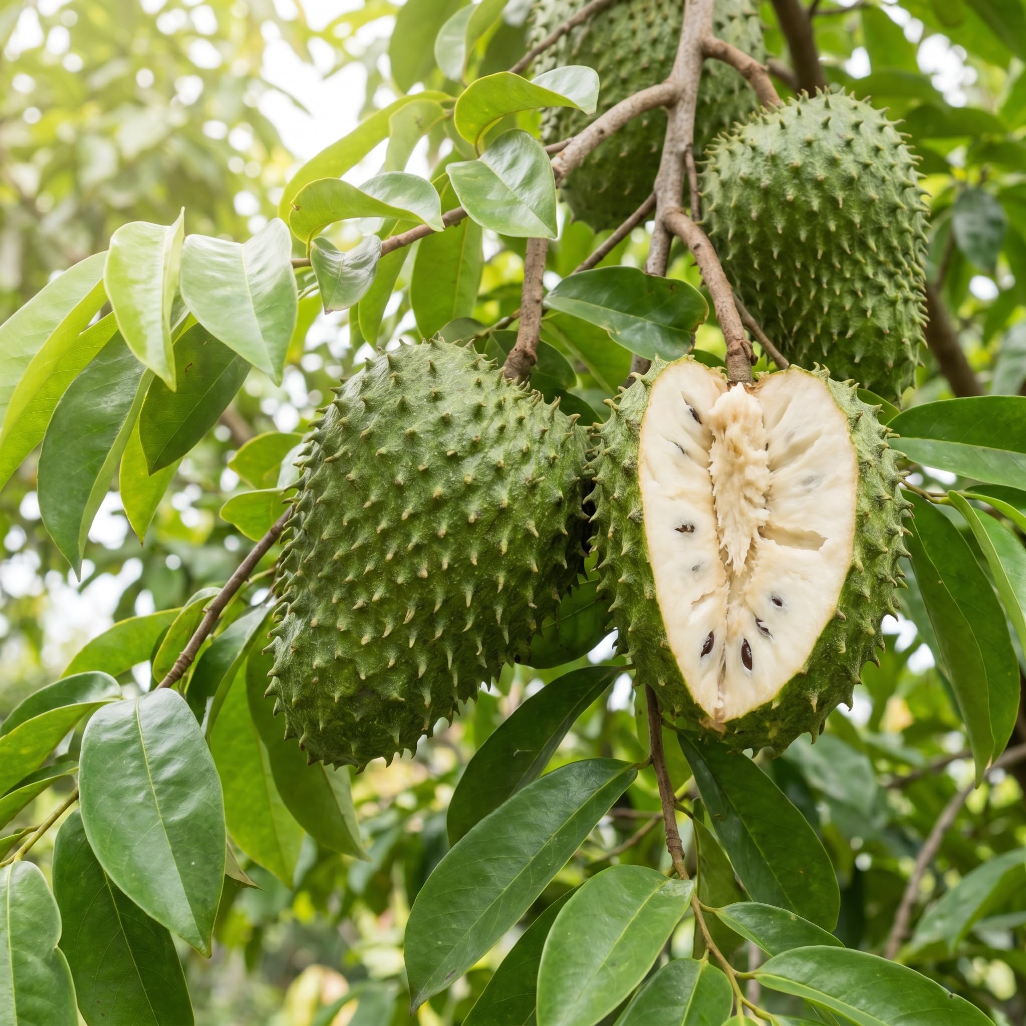 Soursop Tree Live Plant 8-10 Inches, Hardy Sweet Annona Guanabana, Live Tropical Fruit Tree for Gardening