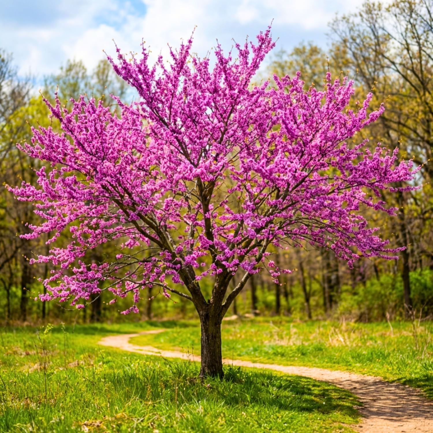 Eastern Redbud Tree in Quart Pot, Hardy Flowering Shade Trees for Outdoor Landscape and Garden, 6-12 Inches, Fast Growing, Low Maintenance