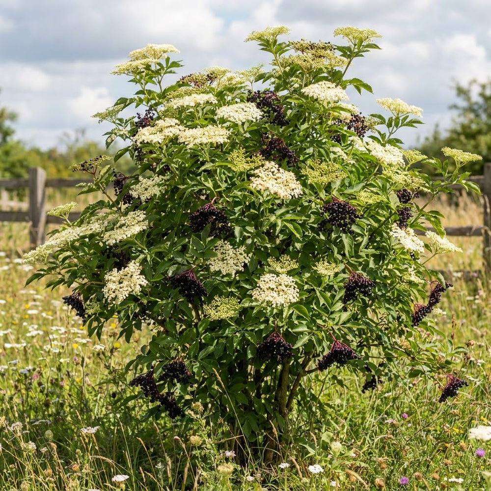 Dormant Live Elderberry Tree in Quart Pot, Sweet Fruit-Bearing Shrub, Container and Garden Planting