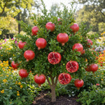 Sweet Pomegranate Plant Live in 4'' Pot, 6 Months-Old Red Pomegranate Tree for Container and Garden Growing