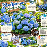 Blue Hydrangea Live Plant, Bloom Shrub, 6-12 Inch Tall