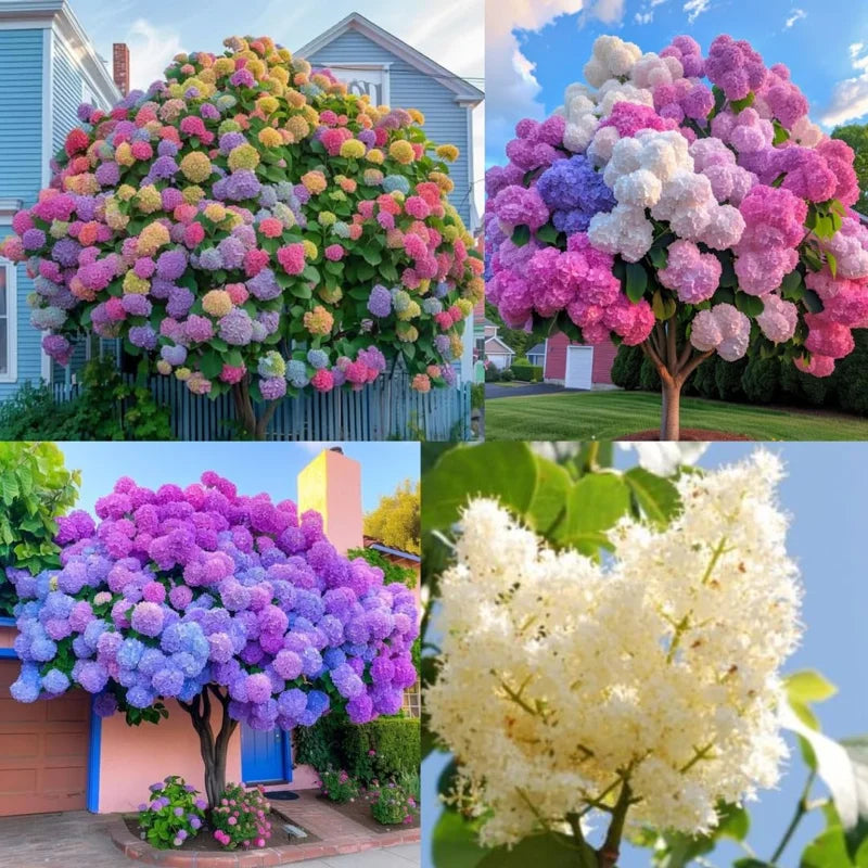 Pack 5 Blue to Pink Purple Hydrangea Trees Live Plants Bare Roots, Hydrangea Shrub, Change Color Flowers Hydrangea for Planting, Hardy Hydrangea Bush, Zone 5 to 9